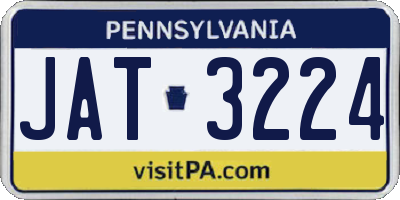 PA license plate JAT3224