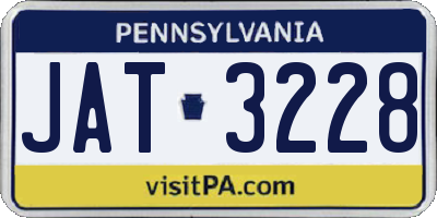 PA license plate JAT3228