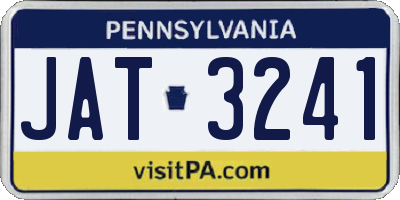 PA license plate JAT3241