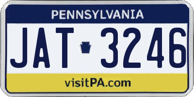 PA license plate JAT3246
