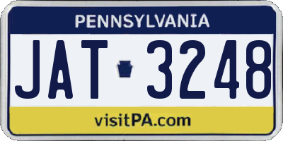 PA license plate JAT3248