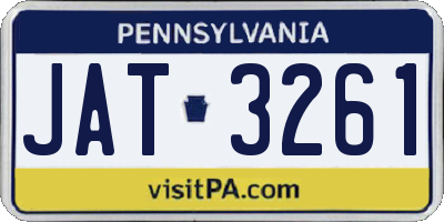 PA license plate JAT3261