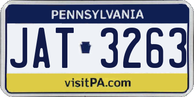 PA license plate JAT3263