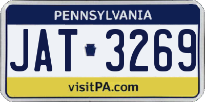 PA license plate JAT3269