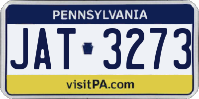 PA license plate JAT3273