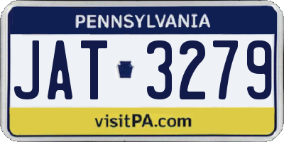 PA license plate JAT3279