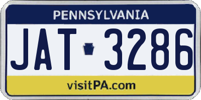 PA license plate JAT3286