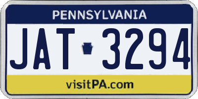 PA license plate JAT3294