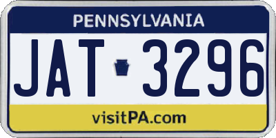 PA license plate JAT3296
