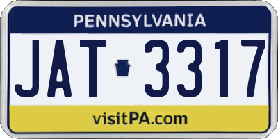 PA license plate JAT3317
