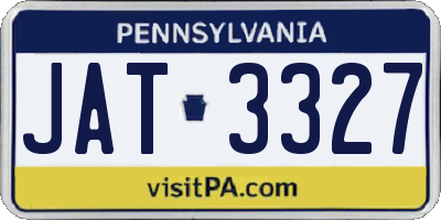 PA license plate JAT3327