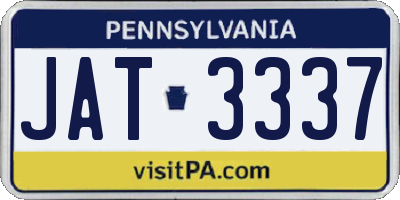PA license plate JAT3337
