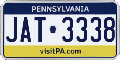 PA license plate JAT3338