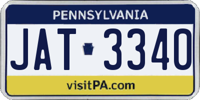 PA license plate JAT3340