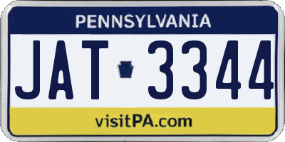 PA license plate JAT3344