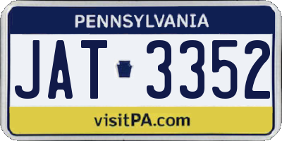 PA license plate JAT3352