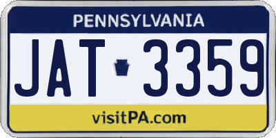 PA license plate JAT3359