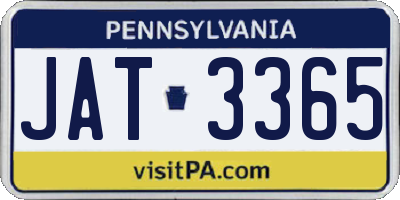 PA license plate JAT3365