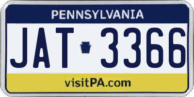 PA license plate JAT3366