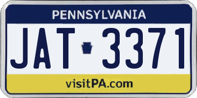 PA license plate JAT3371