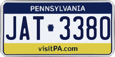 PA license plate JAT3380