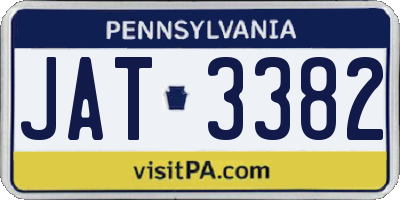 PA license plate JAT3382
