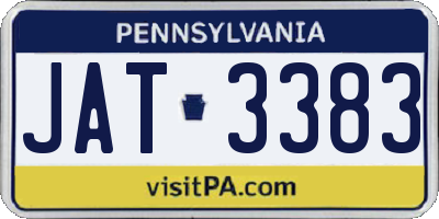PA license plate JAT3383