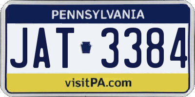 PA license plate JAT3384