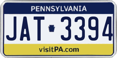 PA license plate JAT3394