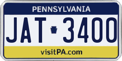 PA license plate JAT3400