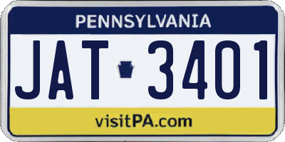PA license plate JAT3401