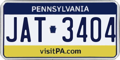 PA license plate JAT3404