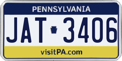 PA license plate JAT3406