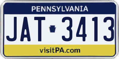 PA license plate JAT3413
