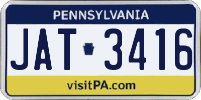 PA license plate JAT3416