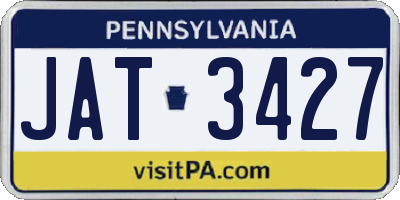 PA license plate JAT3427