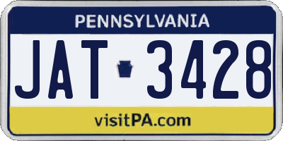 PA license plate JAT3428