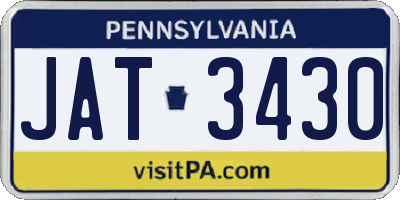 PA license plate JAT3430