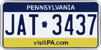 PA license plate JAT3437