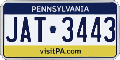 PA license plate JAT3443