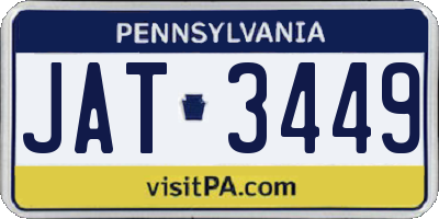 PA license plate JAT3449