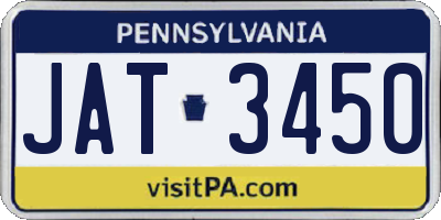 PA license plate JAT3450