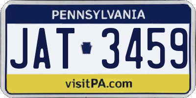 PA license plate JAT3459