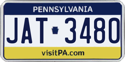 PA license plate JAT3480