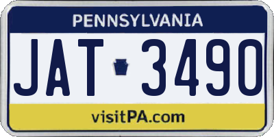 PA license plate JAT3490
