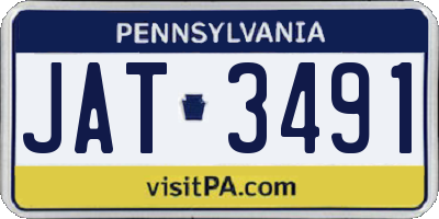 PA license plate JAT3491