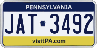 PA license plate JAT3492