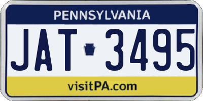 PA license plate JAT3495