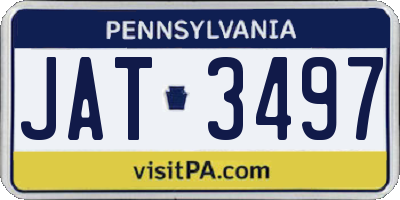 PA license plate JAT3497