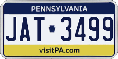 PA license plate JAT3499